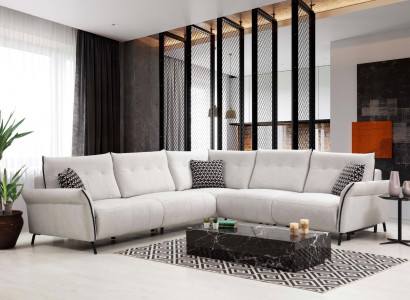 Living room sofa L-shape modern design textile fabric luxury couch upholstered furniture